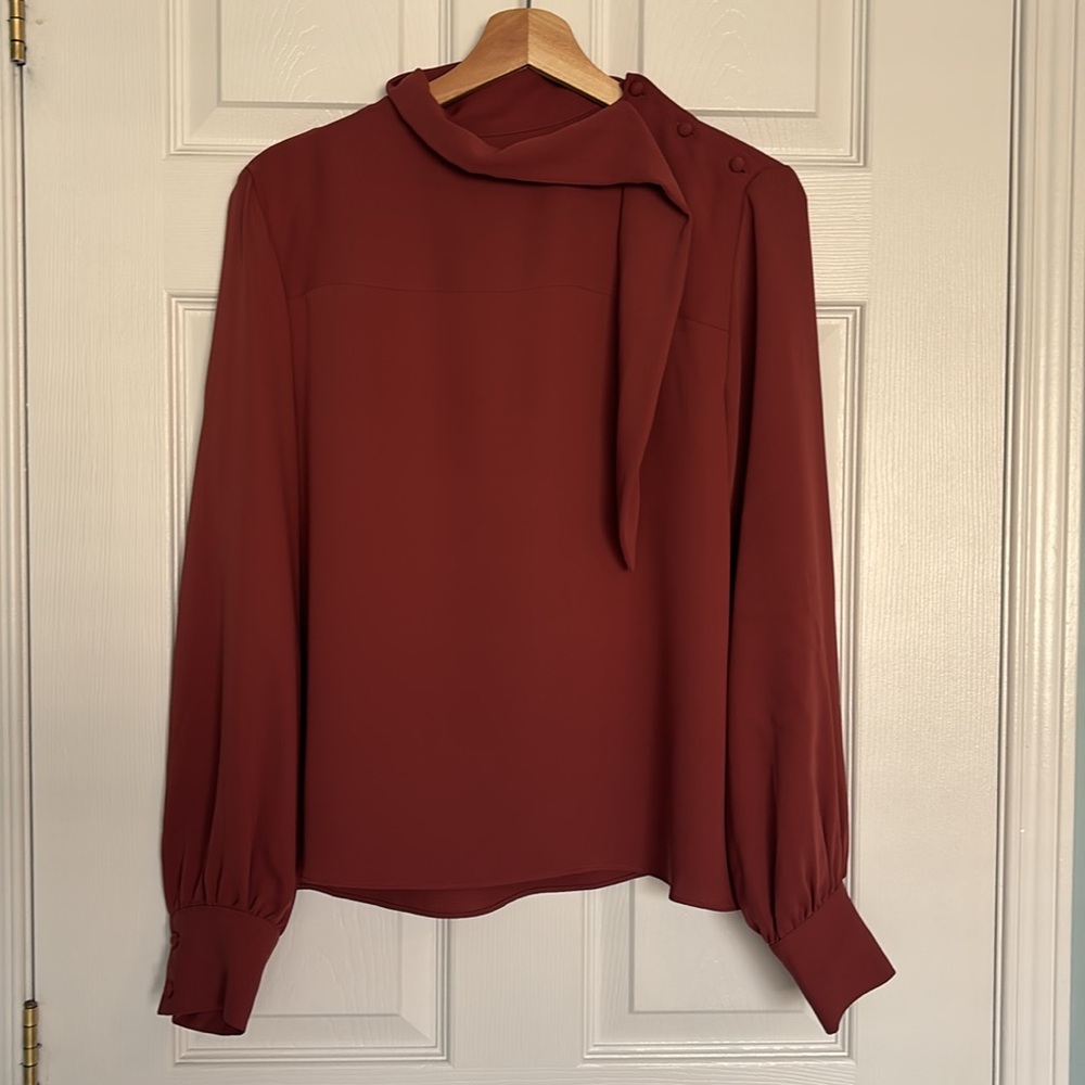 Wilfred trapeze tie neck blouse